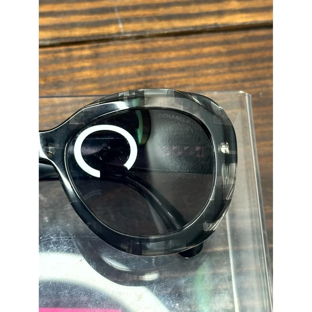 Chanel 5323 1492/S6 Women's Black Marble Sunglasses Oversized Butterfly Full Rim